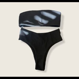 High waisted ribbed bikini